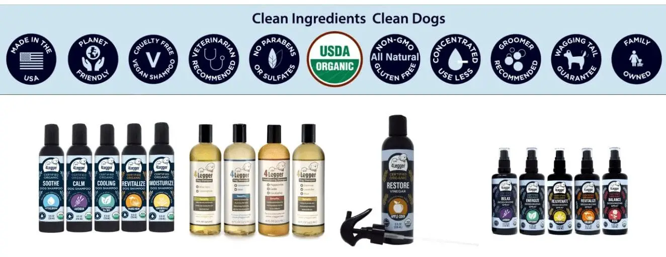4 legger organic dog shampoo
