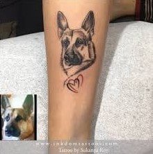 german shepherd arm tattoo