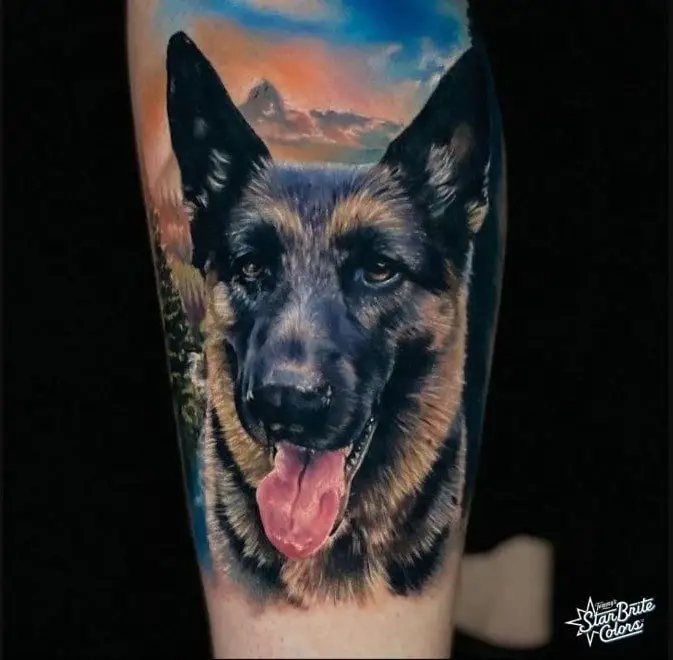 german shepherd tattoo 